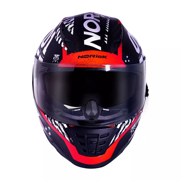 Capacete Norisk Ff302 Soul Tokyo - Preto/Branco/Vermelho (Viseira