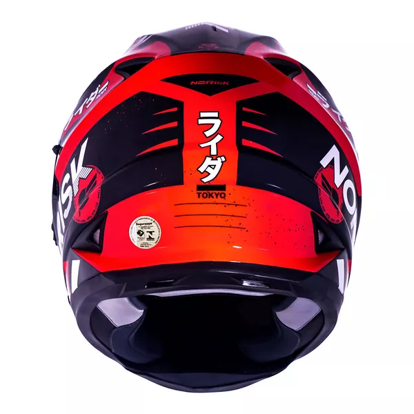 Capacete Norisk Ff302 Soul Tokyo - Preto/Branco/Vermelho (Viseira