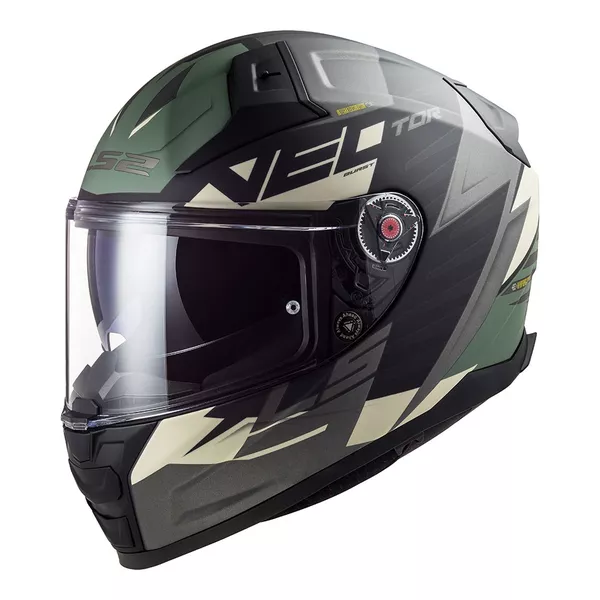 Capacete LS2 FF811 Vector 2 Absolute - Preto/ Prata/Titanium/Verde