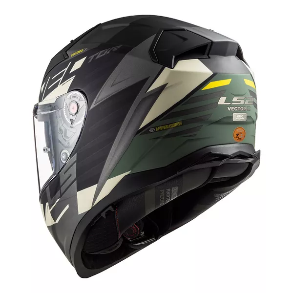 Capacete LS2 FF811 Vector 2 Absolute - Preto/ Prata/Titanium/Verde