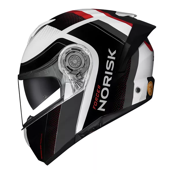 Capacete Norisk Force 2 Kore - Branco/Cinza (Viseira Solar) Moto One