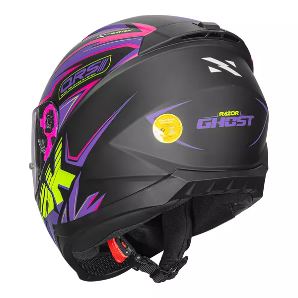 Capacete Norisk FF802 Razor Ghost - Preto Fosco/Roxo Moto One