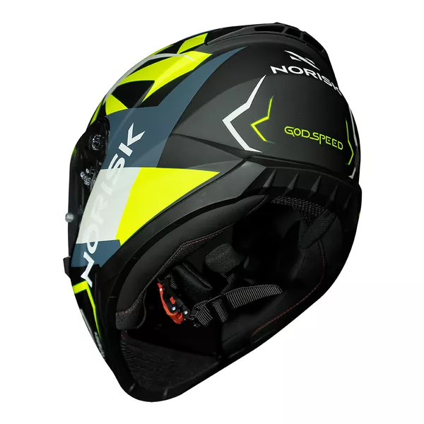 Capacete Norisk FF802 Razor Godspeed - Azul Fosco/Amarelo Moto One