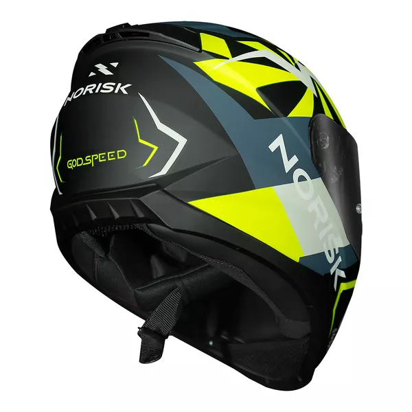 Capacete Norisk FF802 Razor Godspeed - Azul Fosco/Amarelo Moto One