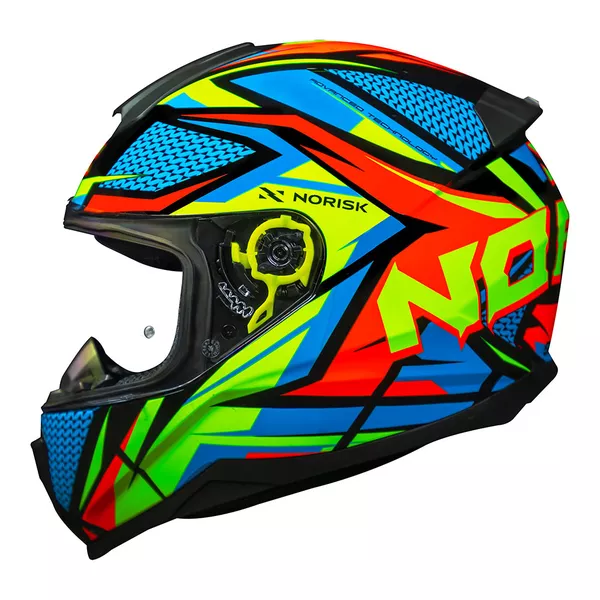 Capacete Norisk FF802 Razor Sharp - Preto/Amarelo/Laranja Moto One
