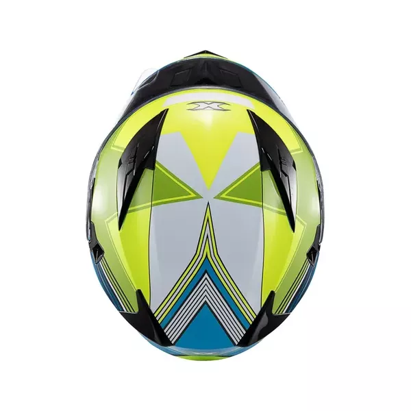 Capacete Texx Strike Superstar - Verde/Azul/Branco Moto One