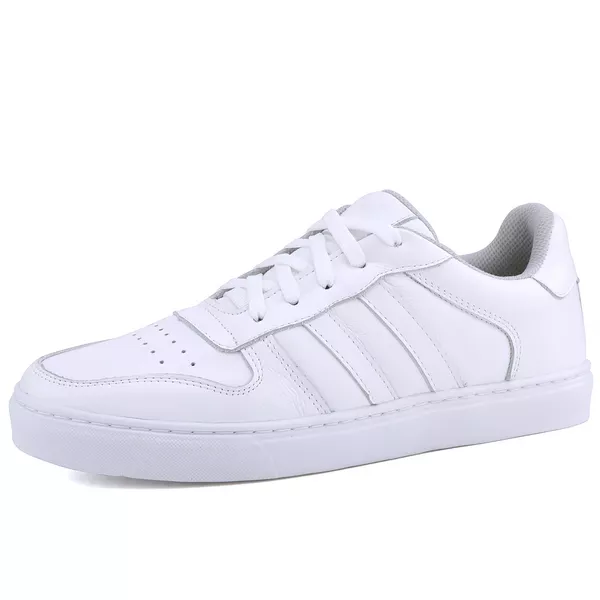Tênis Pulsse Casual Masculino Mr Gutt em Couro - Ref. 2201-M Branco/Branco