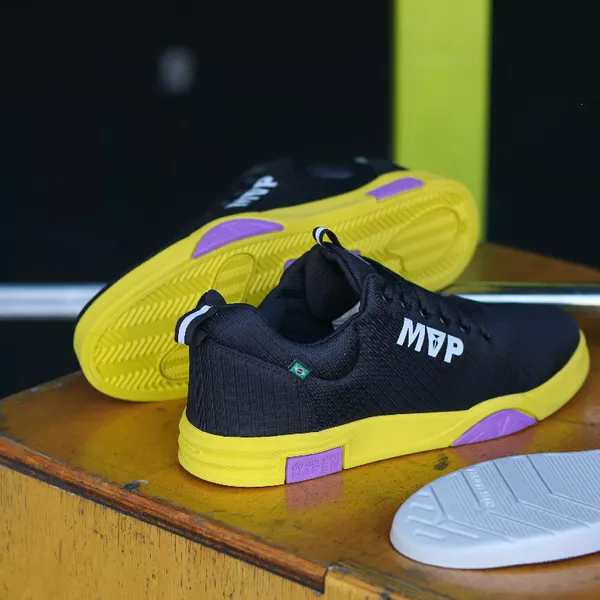靴 rino Tênis de treino Unissex Rhino Tech III - Black Yellow | MVP