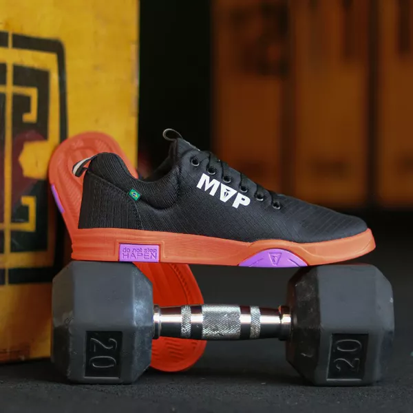 Tênis Preto de Treino Rhino Tech III - Black Oranhe | MVP Fitness