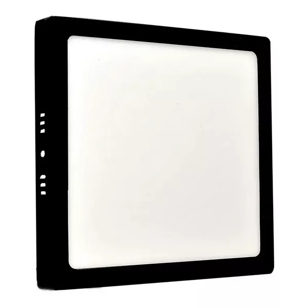 pLAFON PAINEL LED Sobrepor QuadRADO Preto Bivolt Luz Amarela
