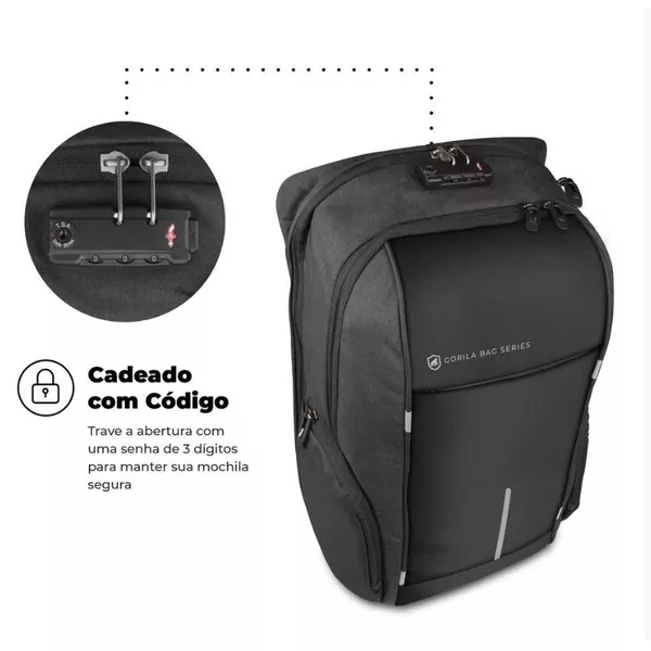 gorille  Mochila Locker Com Porta Capacete - Gorila Shield | Nicolucci