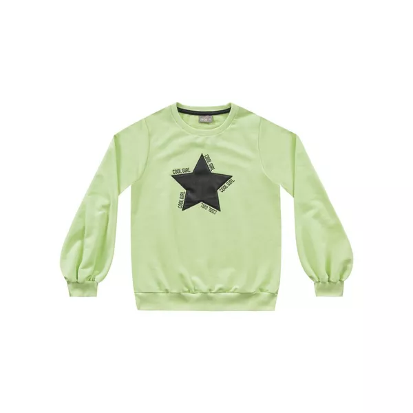 Blusa Moletom Fakini Infantil Feminina Verde Neon Tamanho 12-14-16