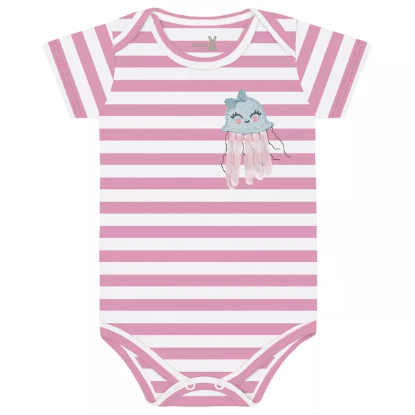 Body Kiko Baby Bebê Feminino RN ao G - Rosa Listrado