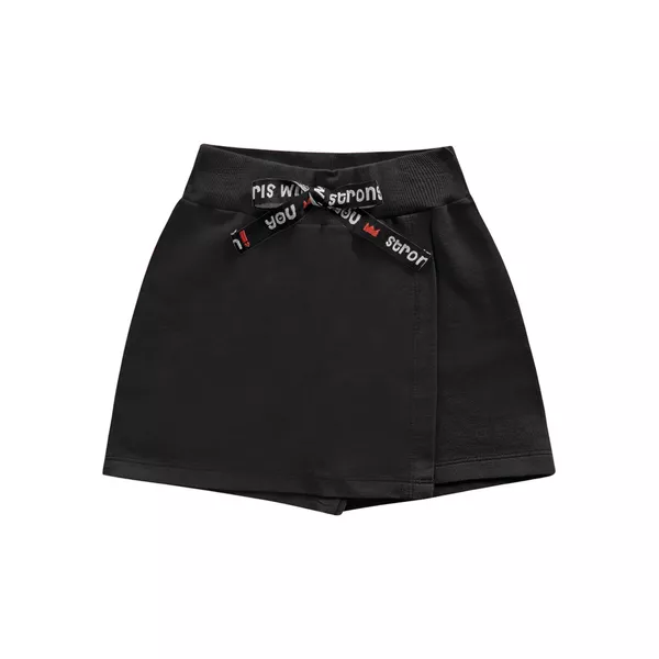 Short Saia Fakini Infantil Feminino 4 ao 10 Preto
