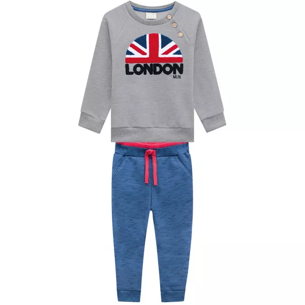 Conjunto Moletom Milon Bebê Masculino Tamanho 1-2-3