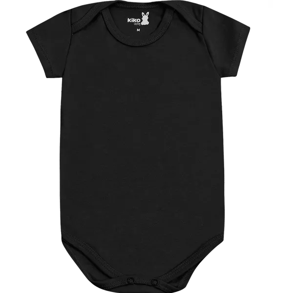 Body Kiko Baby Bebê Masculino RN ao G - Preto Liso