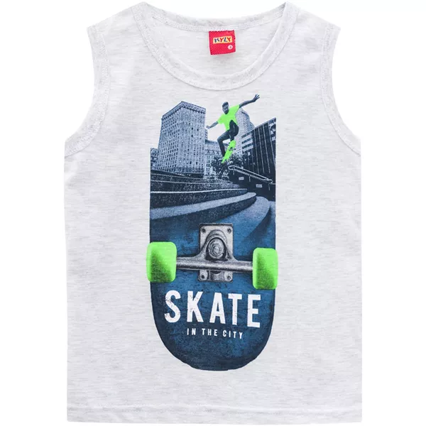 Regata Kyly Infantil Masculina Skate com Detalhe Neon