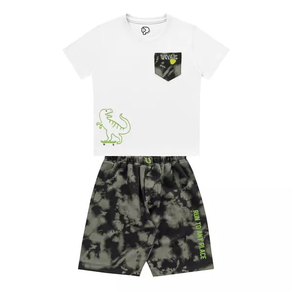 Conjunto Playground Bebê Masculino P-M-G - Branco - Camuflado