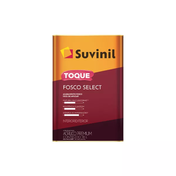 Tinta Acrílica Toque Fosco Select Branco Neve 18L Suvinil
