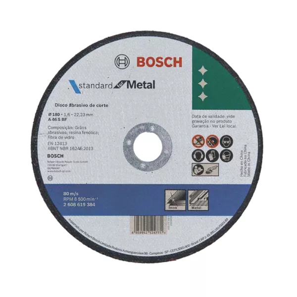 Disco de Corte Standard for Metal 180x1,6mm C/ 50 Pçs Bosch 