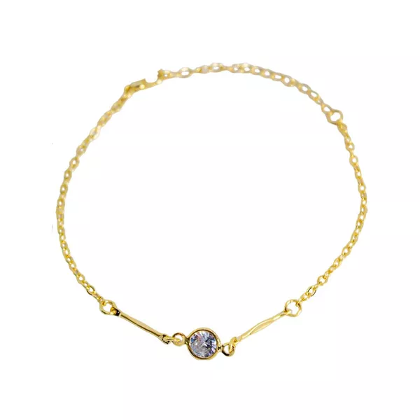 Pulseira Ponto De Luz e Palito Banhado a Ouro 18k