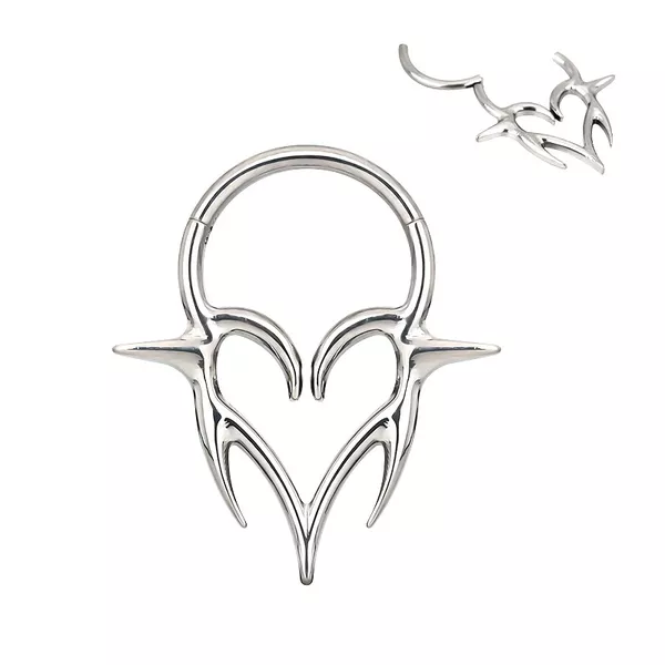Piercing Argola Segmentada Formato Coração 