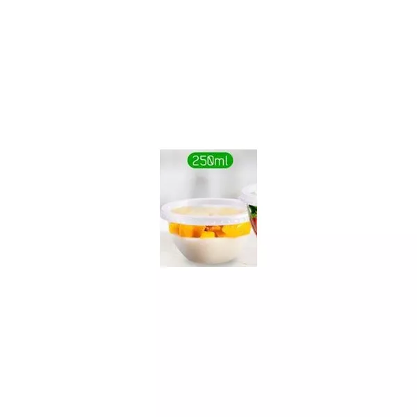 Pote Plástico PP Bowl Prafesta com Sobretampa 250ml c/12x20 und