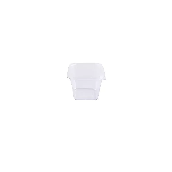 Pote Plástico PP Quadrado Prafesta com Tampa 250ml c/12x20 und
