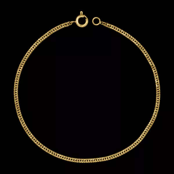 Pulseira Grumet Fina(2mm) - 19 cm ou 21cm - Banhado a Ouro 18K