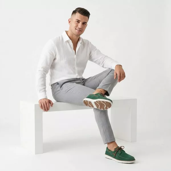 Mocassim Masculino Dockside Top Sider Camurça - Verde | POLO URBAN