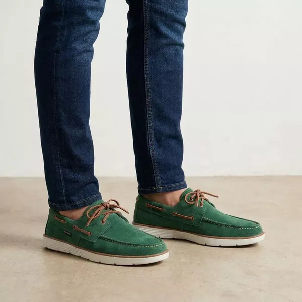 Mocassim Masculino Dockside Top Sider Camurça - Verde | POLO URBAN