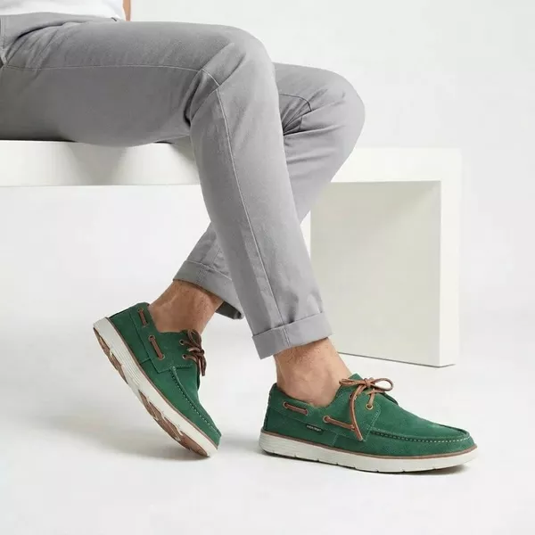 Mocassim Masculino Dockside Top Sider Camurça - Verde | POLO URBAN
