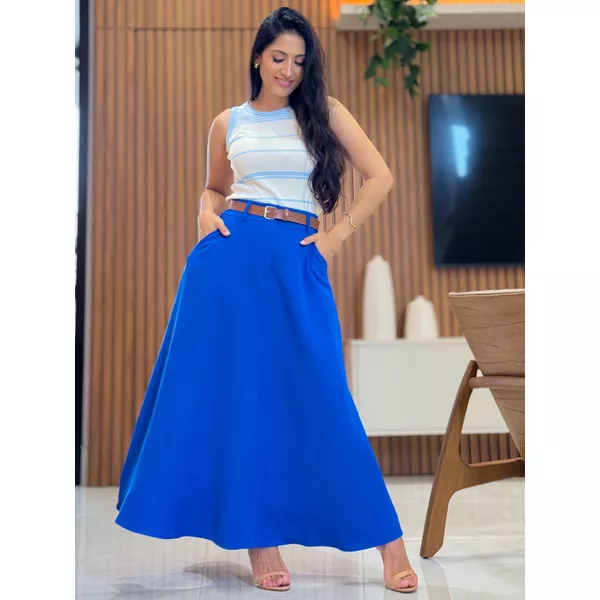sultan トワイライト・スカイブルースピネル Saia Valentina Azul Bic | Por Katia Vilar Moda Clássica
