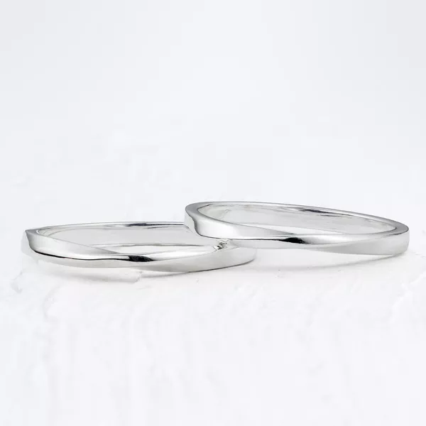 Aliança de Namoro Prata esterlina 925 2mm Infinity - Par - Rosê & Co.