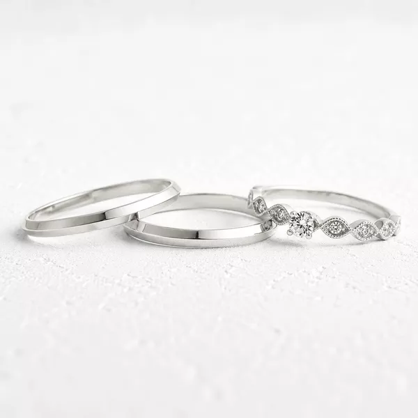 Aliança de Namoro em Prata esterlina 925 2mm Ícaros e Solitário Isis - Conjunto - Rosê & Co.