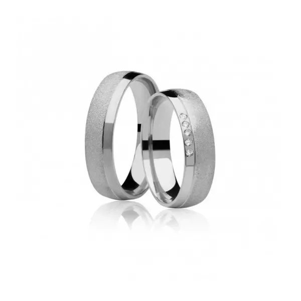Par De Aliança Prata 925 Fosca Sentimentos 6mm