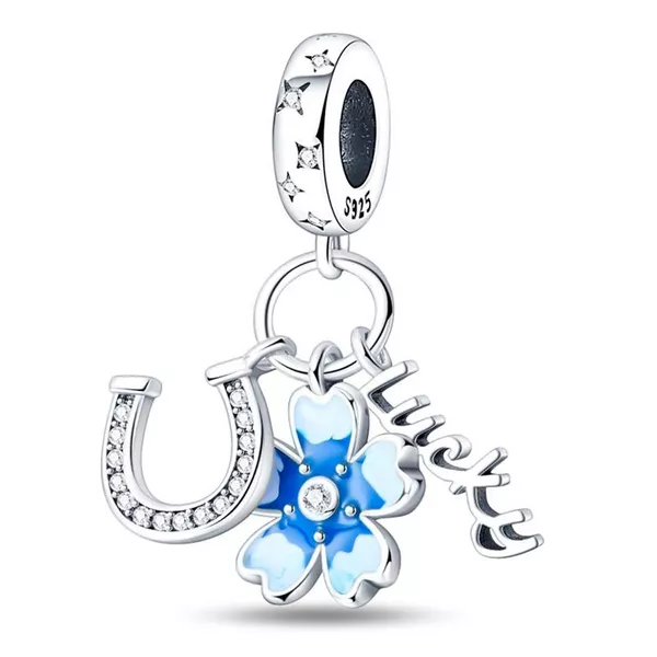 Berloque Prata 925 Lucky Azul