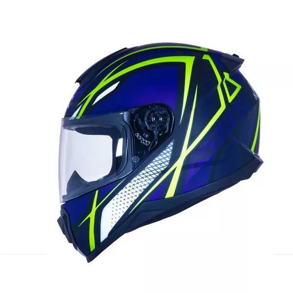 CAPACETE NORISK FF802 RAZOR NINJA AZUL E AMARELO 56 | PRESIDENTE MOTOS