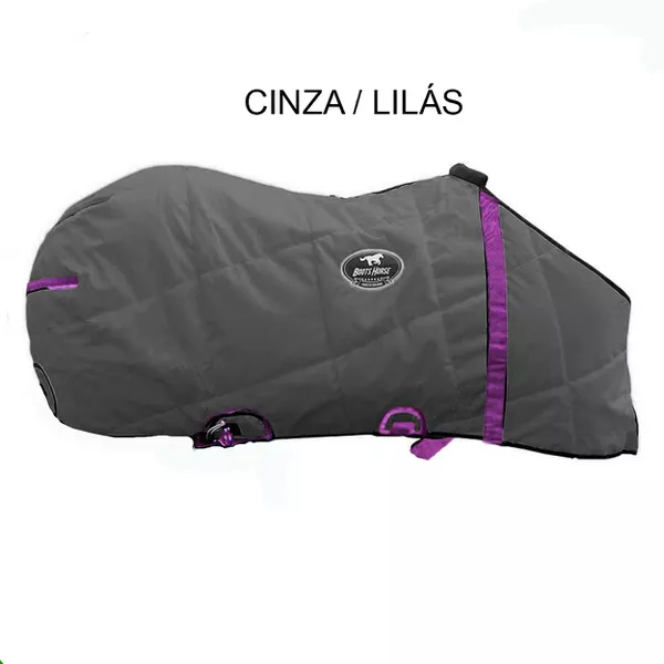 Capa de Frio Boots Horse Forrada Simples - Cinza / Lilás