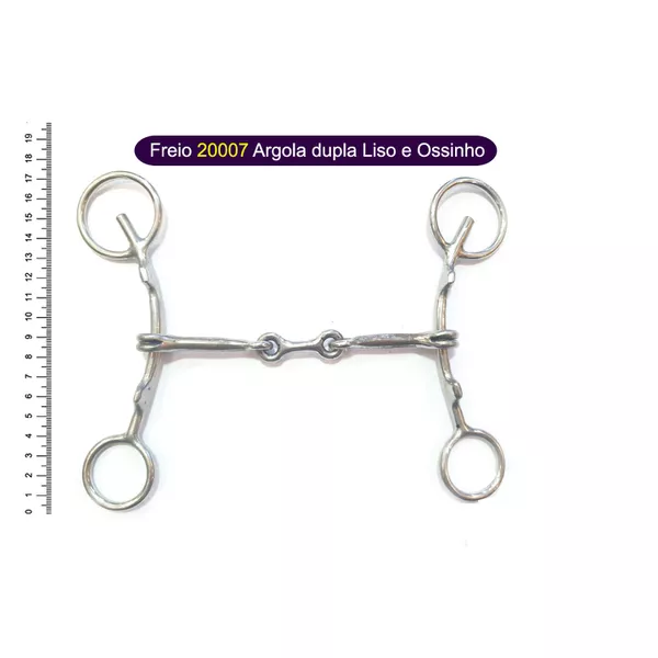Freio Protec Horse - 20007 Argola Dupla Liso - Ossinho
