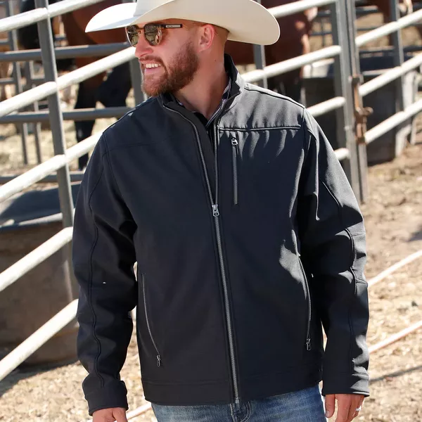 Jaqueta Masculina Cinch Concealed Carry Preta - Resistente à Água