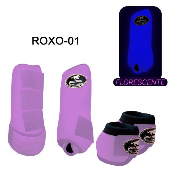 Kit Simples Boots Horse Cloche e Boleteira - Roxo 01 FLUORESCENTE 