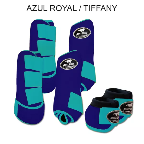 Kit Completo Boots Horse - Boleteira Dianteira/Traseira e cloche - Azul Royal/Tiffany