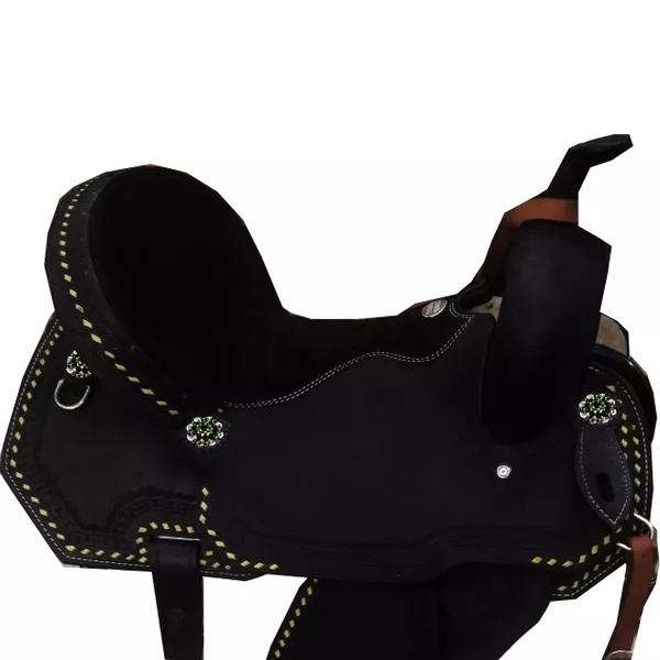 SELA FORMA PROTEC HORSE COURO PRETO - SIMPLES/TENTO AMARELO/ABA RECORTADA