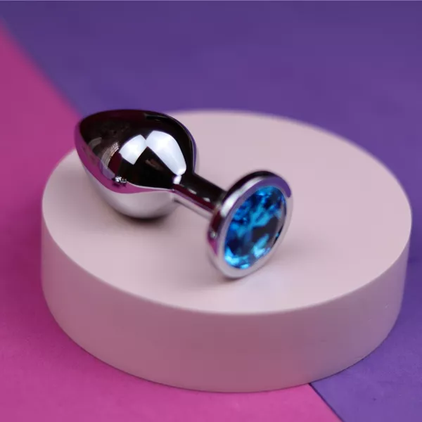 lesbian anal butt plug PLUG ANAL EM AÇO COM PEDRA CORAÇÃO P - 7X2,8cm main image 0
