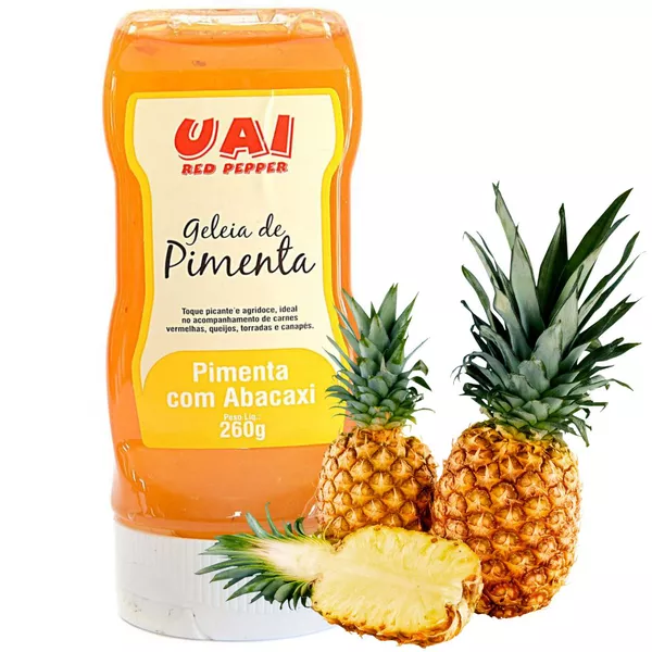 Geleia de Pimenta com Abacaxi Uai Red Pepper Pote Plástico com 260 Gramas