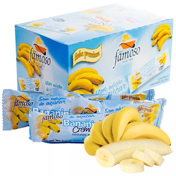 Bananinha Cremosa Zero Açúcar Famoso com 24 Un de 30 gramas