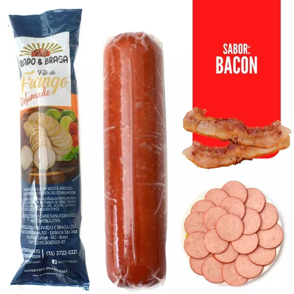 FILÉ DE FRANGO DEFUMADO BACON PRADO E BRAGA 430 GRAMAS