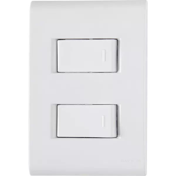 CONJUNTO LIZ 2 INTERRUPTORES SIMPLES 10A 250V 57170 TRAMONTINA