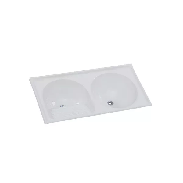 TANQUE SINTÉTICO GRANITADO DUPLO Nº 2 110X55CM GELO 500209 A.J.RORATO